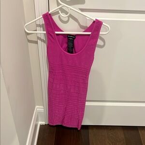Bebe Pink Fitted Ribbed Tank Top